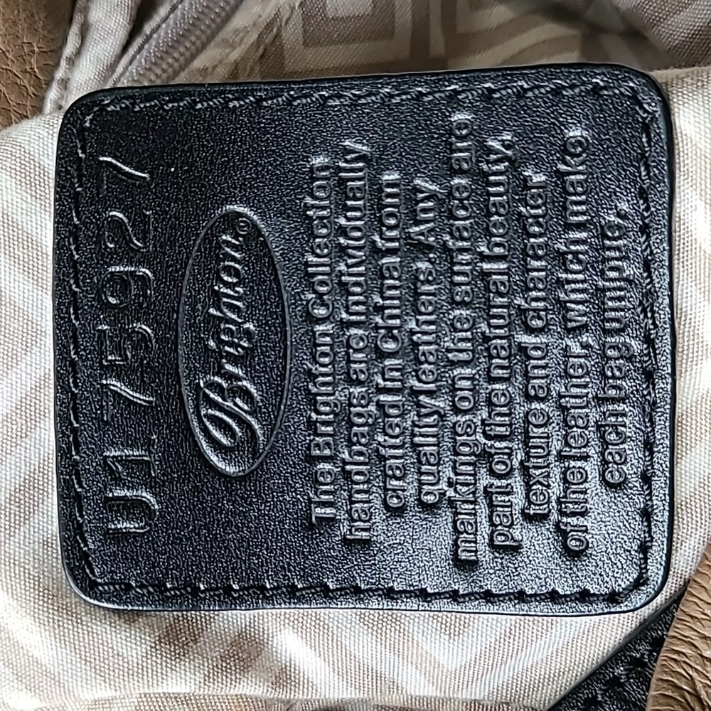 Brighton Tan and Black Leather Shoulder Purse - Picture 10 of 13